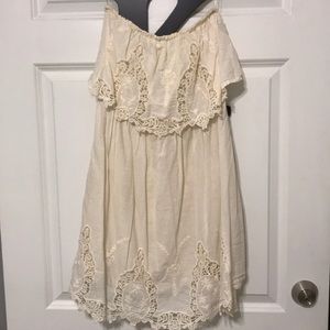 Cream strapless dress